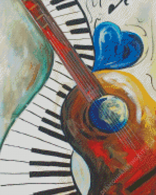 The Piano Guitar Diamond Painting