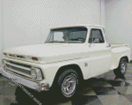 White 64 Chevy Diamond Painting