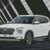 White Hyundai Creta Diamond Painting