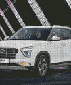 White Hyundai Creta Diamond Painting