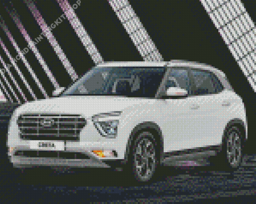 White Hyundai Creta Diamond Painting