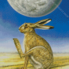 Aesthetic Moon Gazing Hare Diamond Painting