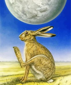 Aesthetic Moon Gazing Hare Diamond Painting