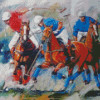 Aesthetic Polo Players Art Diamond Painting