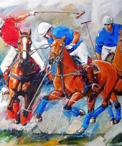 Aesthetic Polo Players Art Diamond Painting