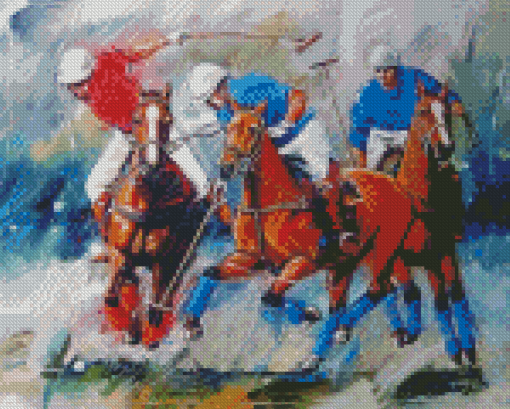 Aesthetic Polo Players Art Diamond Painting