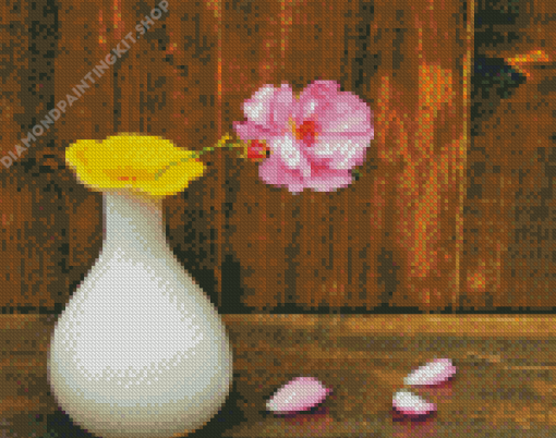 Aesthetic Pink Single Rose In Vase Diamond Painting