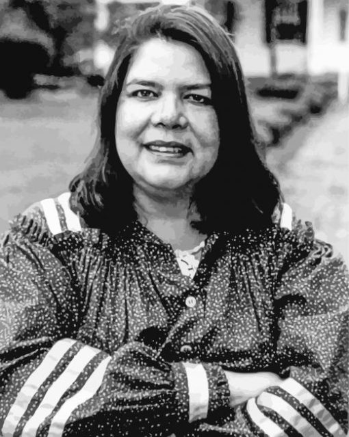 Black And White Wilma Mankiller Diamond Painting