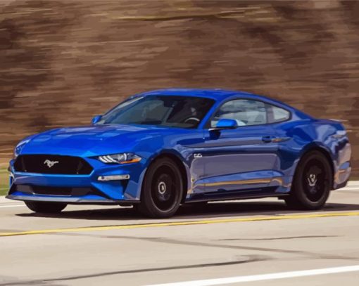 Blue 2018 GT Mustang Diamond Painting