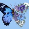 Blue Butterflies And Blooms Diamond Painting