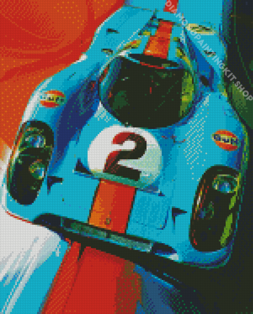 Blue Porsche 917 Diamond Painting