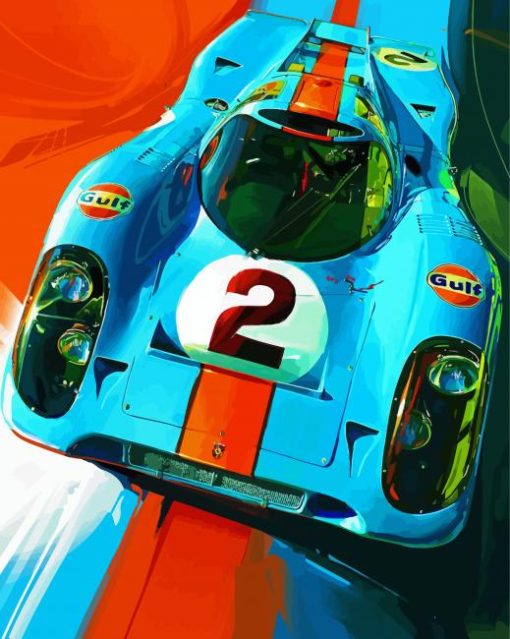 Blue Porsche 917 Diamond Painting