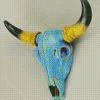 Blue Cow Skull Diamond Painting