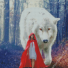 Cool Wolf And Girl Diamond Painting