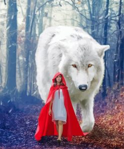 Cool Wolf And Girl Diamond Painting