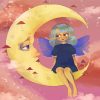 Cute Fairy On The Moon Diamond Painting