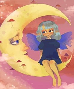 Cute Fairy On The Moon Diamond Painting