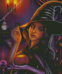 Cute Halloween Witch Diamond Painting