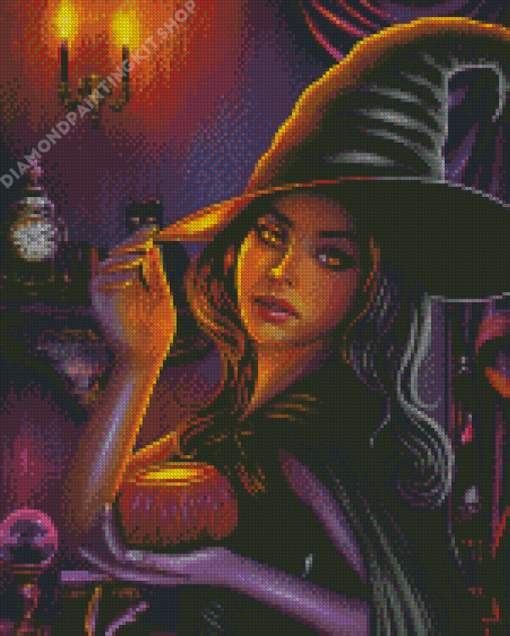 Cute Halloween Witch Diamond Painting