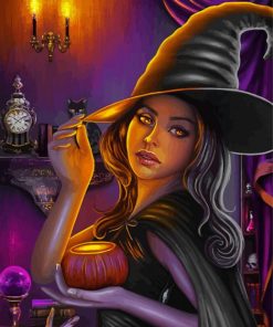 Cute Halloween Witch Diamond Painting