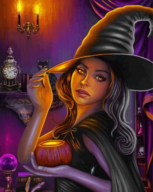 Cute Halloween Witch Diamond Painting