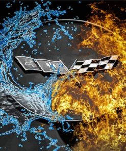 Fire And Water Corvette Emblem Diamond Painting