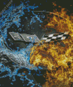 Fire And Water Corvette Emblem Diamond Painting