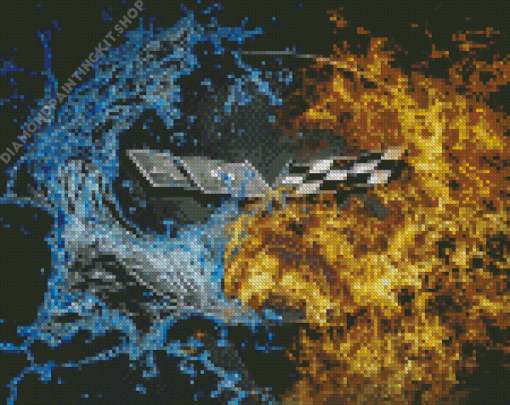 Fire And Water Corvette Emblem Diamond Painting