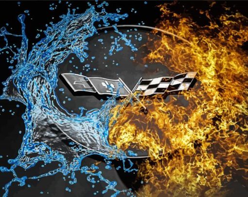 Fire And Water Corvette Emblem Diamond Painting