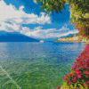 Flowers On The Lakeside Of Bellagio Province Of Como Diamond Painting