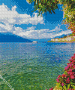 Flowers On The Lakeside Of Bellagio Province Of Como Diamond Painting