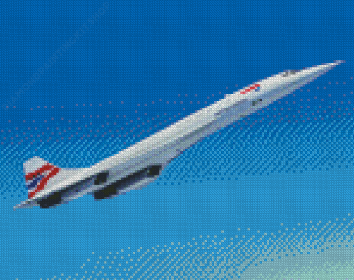 Flying Concorde Plane Diamond Painting