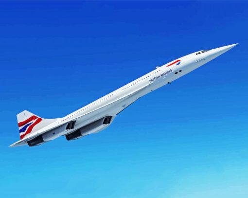 Flying Concorde Plane Diamond Painting