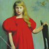 Girl In Red Dress Diamond Painting