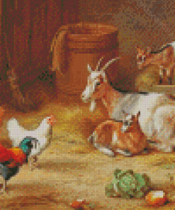 Goats Chickens Diamond Painting