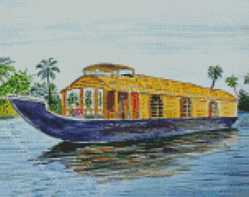 House Boat Art Diamond Painting