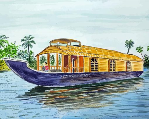 House Boat Art Diamond Painting