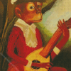 Monkey Playing Guitar Diamond Painting