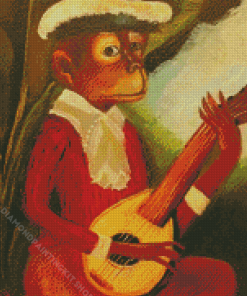 Monkey Playing Guitar Diamond Painting