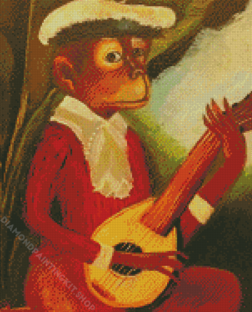 Monkey Playing Guitar Diamond Painting