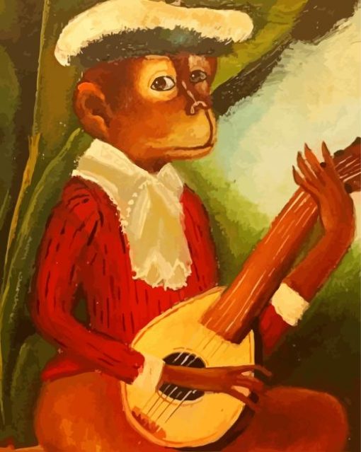 Monkey Playing Guitar Diamond Painting