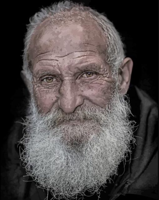 Old Man Face Diamond Painting