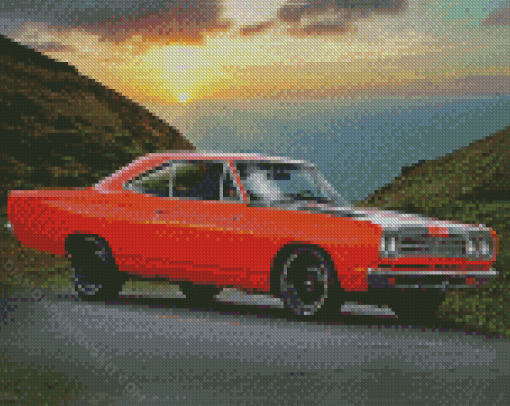 Orange 69 Roadrunner Diamond Painting