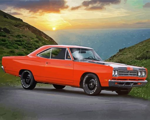 Orange 69 Roadrunner Diamond Painting