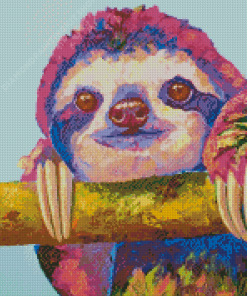 Pink Sloth Animal Diamond Painting