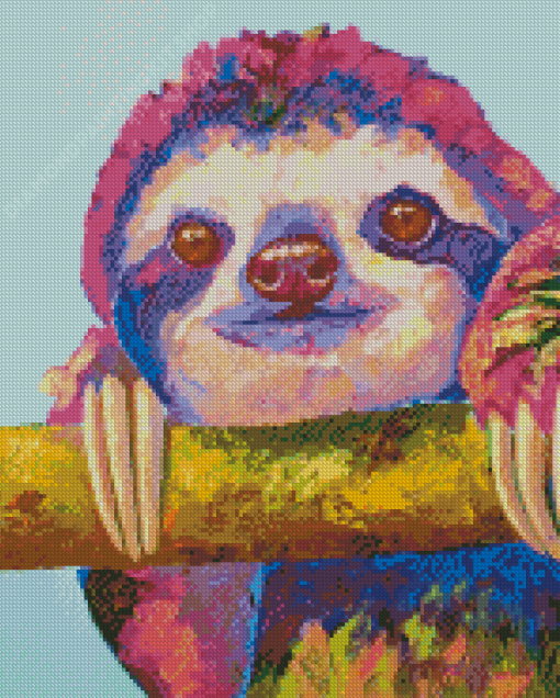 Pink Sloth Animal Diamond Painting