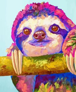 Pink Sloth Animal Diamond Painting