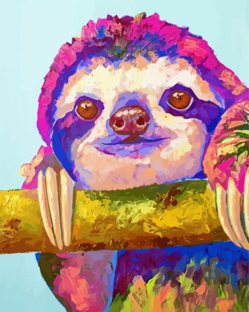 Pink Sloth Animal Diamond Painting