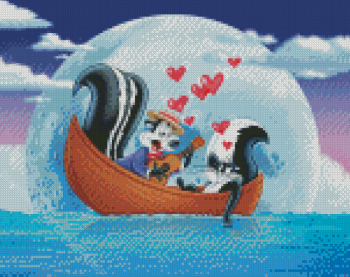 Romantic Pepe Le Pew Diamond Painting