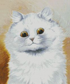 White Fluffy Kitty Diamond Painting